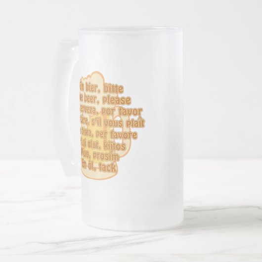 BIÈRE en langues tasse - choisir style & couleur (Devant gauche)