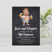 bière et couches invitations pour la fête des couc (Debout devant)