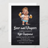 bière et couches invitations pour la fête des couc (Devant / Derrière)