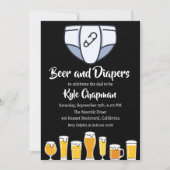 bière et couches invitations pour la fête des couc (Devant)