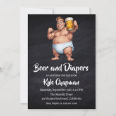 bière et couches invitations pour la fête des couc (Devant)