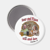 Bière et pizza avec Joe et Jan - Magnet (Recto/Verso)