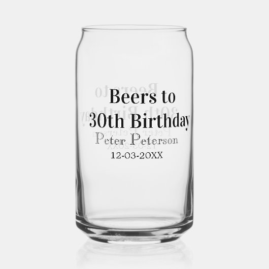Bière jusqu'à 30 ans nom date homme styléSimple (Recto)