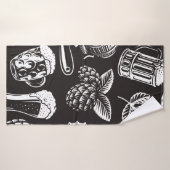 Bière motif sans soudure en style vintage, backgro (Serviette de bain)
