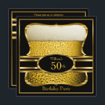 Bière Noir Or Anniversaire Fête Invitation 2<br><div class="desc">Élégant Mans Beer Ale Black Gold Birthday Party Hommes's Black Gold Birthday Mans 21e,  30e 60e 50e 40e tous les âges Anniversaire Party invitations homme homme homme.</div>