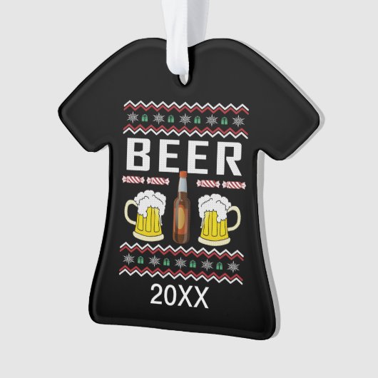 Bière personnalisée laide pull de Noël (devant)