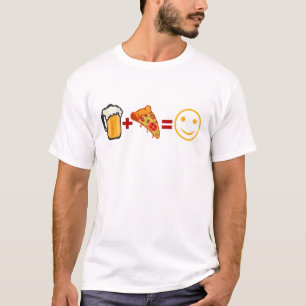 biere pizza glimlach smile humour alcohol part bou t-shirt