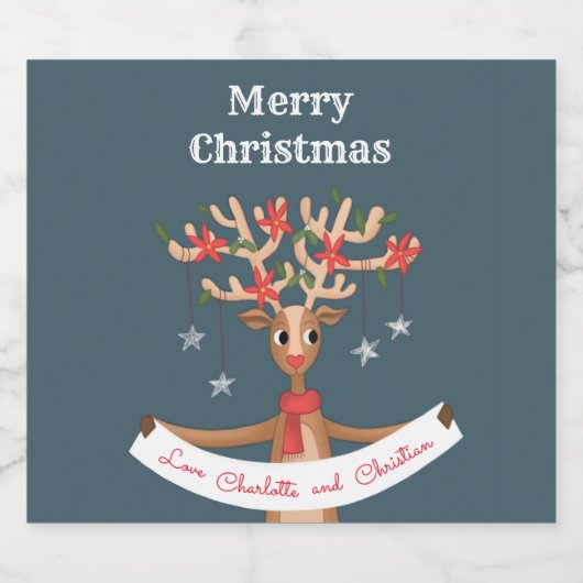 Bière Reindeer de Noël Étiquette (Étiquettes simples)