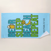 Bière - Sleep - Plage texte personnalisé serviette (Devant)