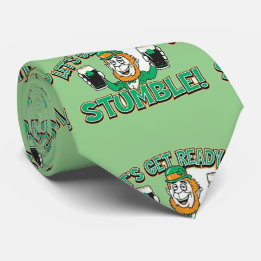 Bière verte Boire Leprachaun St. Pat's Day Cravate