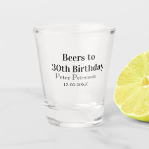 Bieren tot 30e verjaardag naam datum man stijlvolE Shot Glas