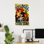 Bières de la Meuse 1897 AFFICHE IMPRIMÉE A5-A1 Alf (Bureau à domicile)