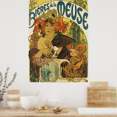 Bières de la Meuse van Alphonse Mucha -  Poster (Keuken)
