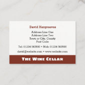 Bières Vins & Esprits Carte de visite. (Dos)