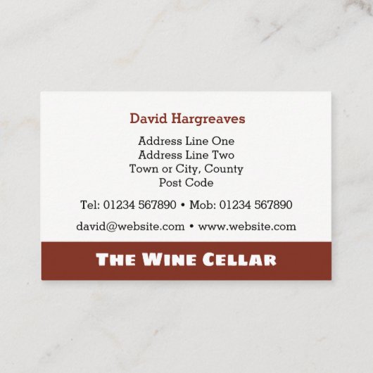 Bières Vins & Esprits Carte de visite. (Dos)