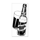 Bierfles en glas 	rubberstempel (Afrduk)