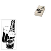Bierfles en glas 	rubberstempel (Gestempeld)