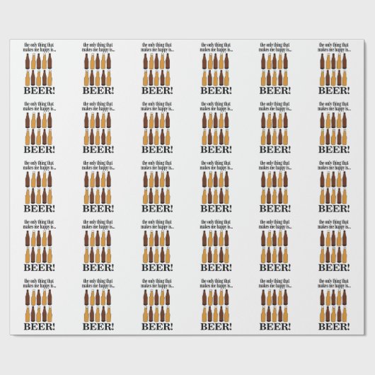 Bierfles Grappig Bier Cadeaupapier (Vlak)