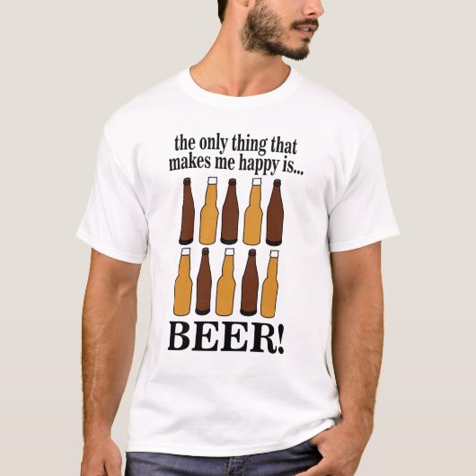 Bierfles Grappig Bier T-shirt (Voorkant)