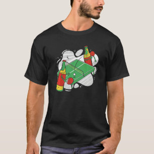 Bierflesje met tafeltennisbakje t-shirt
