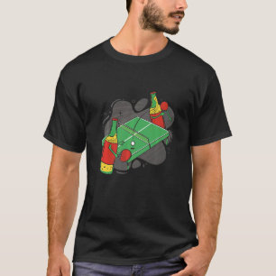 Bierflesje met tafeltennisbakje t-shirt