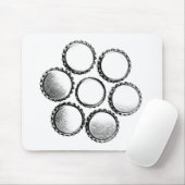 Bierflesjes Petten Bloem Muismat (Met muis)