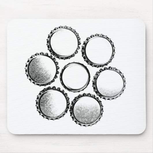 Bierflesjes Petten Bloem Muismat (Voorkant)