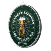 bierglas aangepaste naam set datum tekst groen dartbord (Voorkant Rechts)