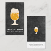 Bierglas en leisteen visitekaartje (Voorkant / Achterkant)