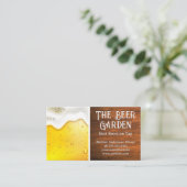 Bierglas en Schuim | Hout Visitekaartje (Staand voorkant)