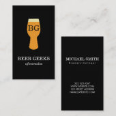 Bierglas met monogram visitekaartje (Voorkant / Achterkant)