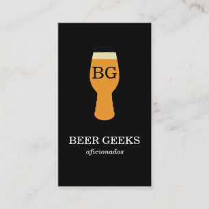 Bierglas met monogram visitekaartje