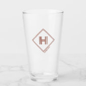 Bierglas | Modern Geometrisch Initiaal Monogram Glas (Voorkant)