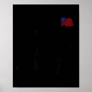Biergolfer Golfkar met een Amerikaanse vlag VS Poster