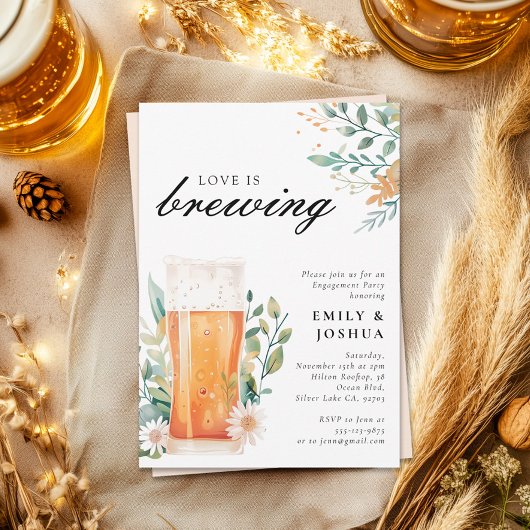 Bierliefde is het brouwen van verlovingsfeest kaart