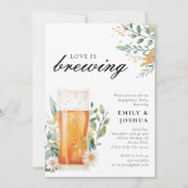 Bierliefde is het brouwen van verlovingsfeest kaart (Voorkant)