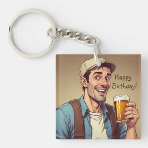 Bierliefhebber Verjaardag Sleutelhanger