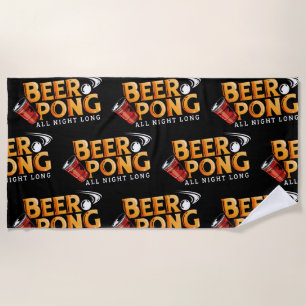 Bierpong de hele nacht lang grappige vakantie strandlaken