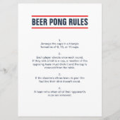 Bierpong Regels Kaart (Achterkant)