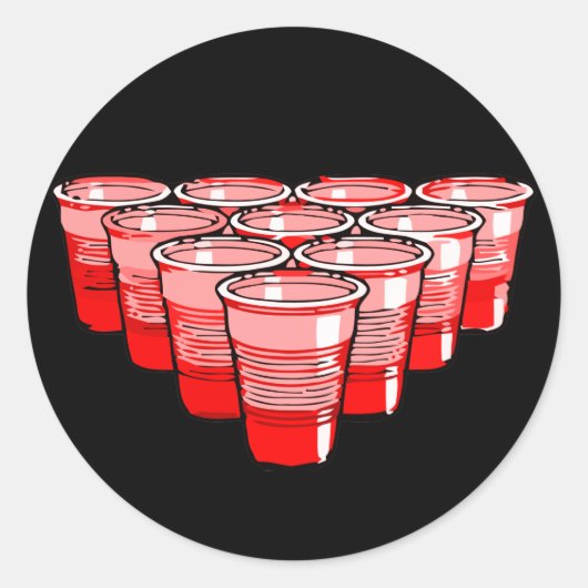 bierpong ronde sticker (Voorkant)