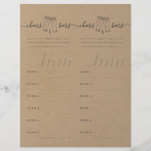 Bierproeverij Scorecard op Faux Kraft Briefhoofd
