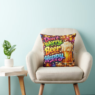 Bierpul Met Neon Regenboog Citaat Kussen
