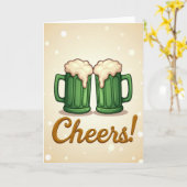 Bierpullen Feestkaart Kaart (Gele Bloem)