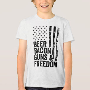 Bierspek Pistolen & Vrijheid _ USA Flag BBQ Dr Tri-Blend Shirt
