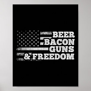 Bierspek Pistolen en Freedom American Flag Poster