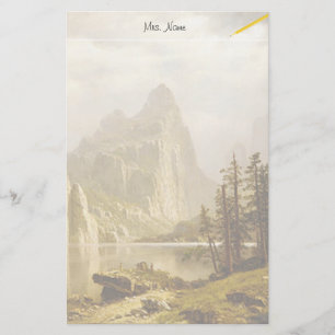 Bierstadt Albert Merced, de Yosemite-vallei Briefpapier