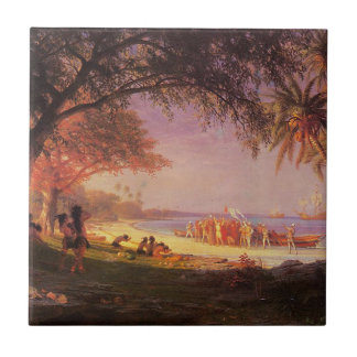 Bierstadt Albert, The Landing of Columbus Tegeltje