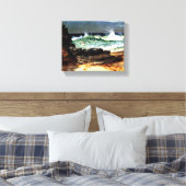 Bierstadt - Beach te Nassau Canvas Afdruk (Insitu (Slaapkamer))