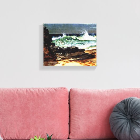Bierstadt - Beach te Nassau Canvas Afdruk (Insitu (Woonkamer))