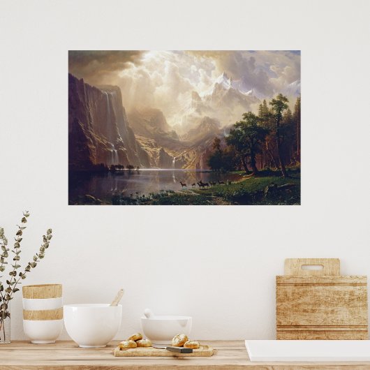 Bierstadt behoort tot de Sierra Nevada schilderije Poster (Keuken)